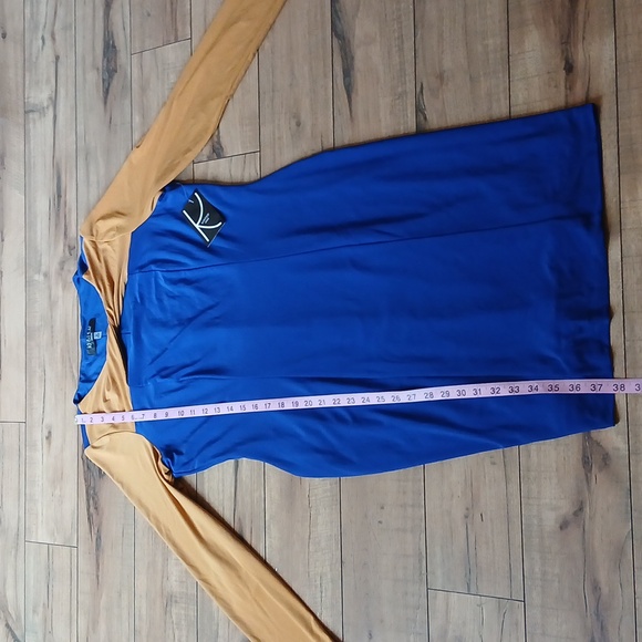 NWT Kasper Royal Blue/Gold Colorbock Sheath Dress. Size M - Picture 5 of 17